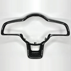 Contour des boutons de volant en carbone tissé brillant, présenté seul