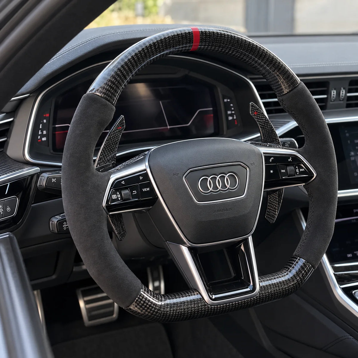 Option palettes de changement de vitesse fixées derrière les branches, modèle Audi RS6 C8
