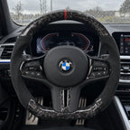 Option carbone forgé : aspect marbré à la place du tissage régulier, BMW G20
