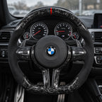 Option carbone forgé : aspect marbré à la place du tissage régulier, modèle BMW M3 F80