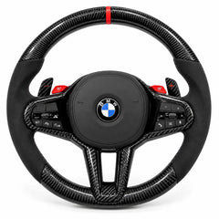 Volant carbone BMW M3 G80 et M4 G82 en forme d'origine : couronne ronde comme le volant de série