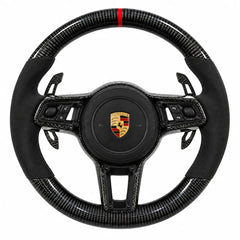 Volant carbone Porsche 911, Cayenne, Macan et Panamera en forme d'origine : couronne ronde comme le volant de série